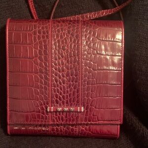 Brighton Red Crocodile Pattern Crossbody Bag